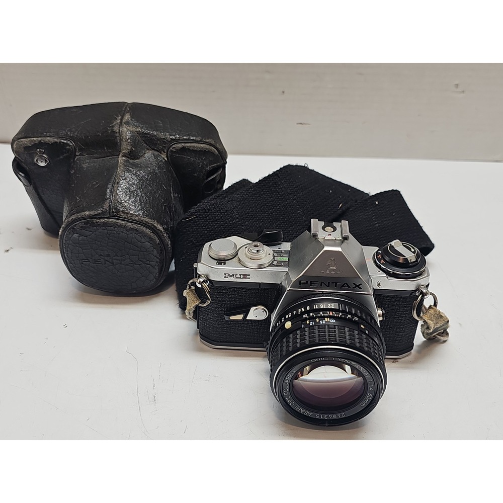 Pentax ME 35mm SLR Film Camera With 50mm F/2 SMC Lens **UNTESTED**